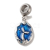 304 Stainless Steel Dodger Blue Enamel European Dangle Charms STAS-G308-34P-2