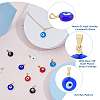 20Pcs 5 Colors Handmade Lampwork Evil Eye Pendants LAMP-HY0001-03-5