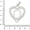 Heart Brass Pendant Cabochon Settings KK-S521-12P-3