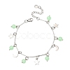 Stainless Steel and Natural & Dyed Malaysia Jade Charm Bracelets BJEW-JB12418-03-2