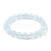 Natural Aquamarine Round Bead Stretch Bracelets for Men Women BJEW-U034-01A-01-4