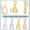 100Pcs 4 Colors Brass Ice Pick Pinch Bails FIND-SP0001-73-2