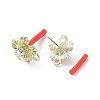 Rack Plating Golden Alloy with Rhinestone Stud Earring Findings EJEW-B036-02G-06-2