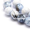Faceted Natural Fire Crackle Agate Beads Strands G-F447-8mm-B09-3