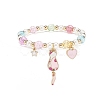 Colorful Alloy Enamel Cute Charms Bracelet BJEW-JB08661-01-1