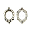 Tibetan Style Zinc Alloy Open Back Pendant Cabochons Settings TIBEP-R334-245AS-RS-1