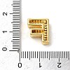 Brass Micro Pave Clear Cubic Zirconia Charms ZIRC-C009-01G-F-3