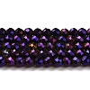 Electroplate Glass Beads Strands GLAA-H021-01B-FP09-2