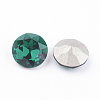 Pointed Back & Back Plated Glass Rhinestone Cabochons X-RGLA-J012-8mm-205-2
