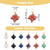 12Pcs 6 Styles Natural Mixed Gemstone Copper Wire Wrapped Pendants G-DC0001-29-2