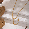 White zircon tassel Y pendant necklace stainless steel vacuum plating collar chain jewelry ZN1506-6