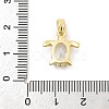 Rack Plating Leaf Brass Clear Cubic Zirconia Pendants KK-S407-13G-A-3