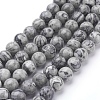 Natural Map Stone/Picasso Stone/Picasso Jasper Beads Strands X-G-G047-8mm-1
