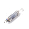 3Pcs 3 Styles Electroplated Natural Quartz Crystal Pointed Copper Wire Wrapped Pendants PALLOY-JF03767-01-5