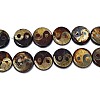 Tibetan Style Yin Yang Pattern dZi Beads Strands TDZI-K003-06A-3
