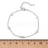 Brass Micro Pave Clear Cubic Zirconia Star Link Chain Bracelets KK-CBAED06-05P-5