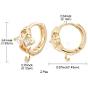 Brass Micro Pave Clear Cubic Zirconia Hoop Earring Findings ZIRC-YW0001-06G-3