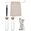 2Pcs Glass Bead Storage Tubes with Bamboo Caps for Cat Fur Storage AJEW-WR0002-82-1