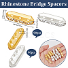 180Pcs 2 Colors 3-Hole Iron Grade A Rhinestone Bridge Spacers RB-BBC0001-03-2