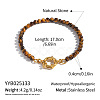 Natural Tiger Eye Rondelle Beaded Bracelets OA9565-1-1