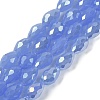 Opaque Solid Color Electroplate Glass Beads Strands EGLA-N013-J4mm-B06-1