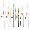 6Pcs 6 Colors Cell Phone Strap Imitation Jade Lotus Seed Pod Pendant HJEW-OC0001-28-1
