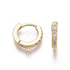 Brass Micro Pave Cubic Zirconia Huggie Hoop Earring Findings KK-T063-012-NF-2