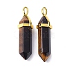 Natural Yellow Tiger Eye Pointed Pendants G-G025-01G-27-2