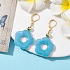 Acrylic Flower Dangle Leverback Earrings EJEW-JE05625-01-2