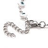 Enamel Rhombus with Evil Eye Link Chains Bracelet BJEW-P271-03P-02-3