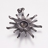 Brass Micro Pave Cubic Zirconia Pendants ZIRC-E143-57-3