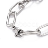 Tarnish Resistant 304 Stainless Steel Paperclip Chain Bracelets BJEW-F412-02P-3