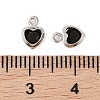Heart Rack Plating Brass Glass Pendants KK-S385-01P-01-3