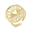 Rack Plating Brass Cuff Finger Rings for Women RJEW-C114-18A-G-1