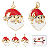6Pcs Christmas Themed Brass Micro Pave Cubic Zirconia Pendants ZIRC-BBC0001-55-1