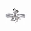 Non-Tarnish 304 Stainless Steel 12 Constellations/Zodiac Signs Open Cuff Ring for Women RJEW-S405-156P-2