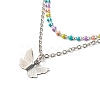 Bullet and Butterfly Pendant Necklaces Set for Women Gift NJEW-JN03652-8