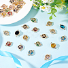 32Pcs 8 Colors Glass Connector Charms GLAA-AR0001-31-5