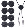 CHGCRAFT 8Pcs Alloy Blank Bolo Tie Round Slider Pack FIND-CA0009-18EB-1