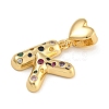 Brass Micro Pave Colorful Cubic Zirconia Pendants KK-P281-01G-K-2