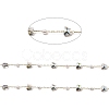Butterfly Glass & ABS Plastic Pearl Beaded Link Chains CHS-G028-02G-01-2