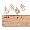Light Gold Plated Alloy Enamel Pendants ENAM-R136-18A-4