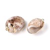 Electroplate Natural Shell Pendants SSHEL-N042-06-2