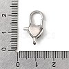 Brass Clear Cubic Zirconia Lobster Claw Clasps KK-Z078-46D-P-3