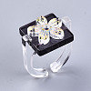 Transparent Resin Cuff Rings RJEW-T017-03B-5