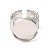 Woven Bezel 304 Stainless Steel Cuff Ring Components SA-CBAD8FA-01P-05-2