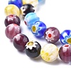 Round Handmade Millefiori Glass Beads Strands LK-R004-82-3