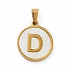 PVD Vacuum Plating 304 Stainless Steel with White Shell Pendants STAS-G268-01D-G-2