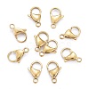 Ion Plating(IP) 304 Stainless Steel Lobster Claw Clasps X-STAS-H353-F-02G-2