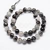 Natural Black Rutilated Quartz Bead Strands G-P217-32-10mm-2
